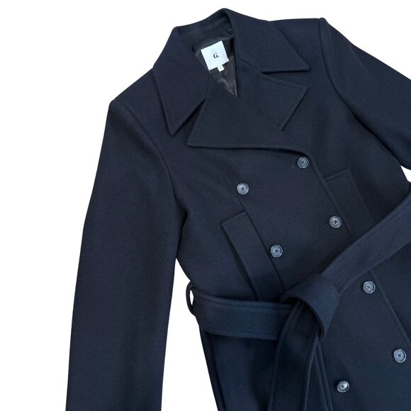 587. G. Label GWYN by Goop Emilia Black Cashmere Wool Full Coat $1195 NWOT Sz 4 - Picture 4 of 7